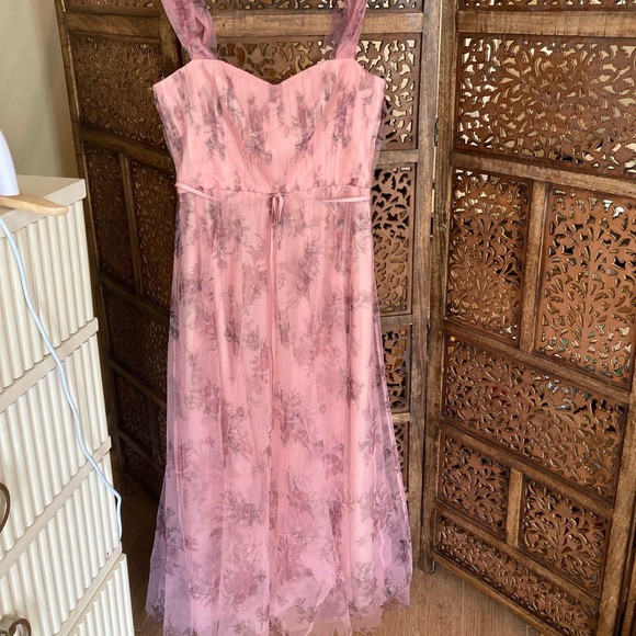 Marchesa Notte Off-the-Shoulder Tulle Draped Bodice Gown - Picture 3 of 5